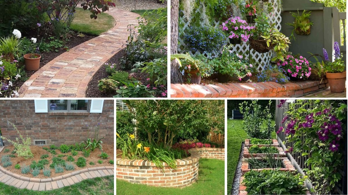 5 Gorgeous Brick-Lined Flower Bed Ideas