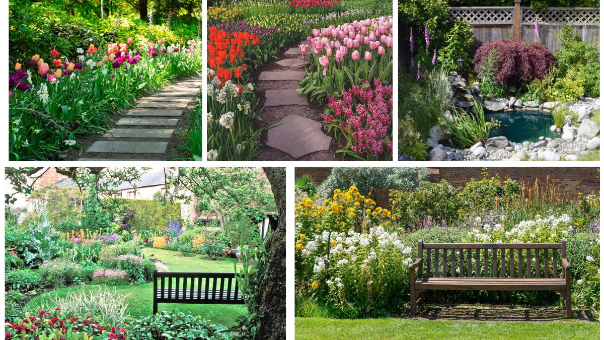 Walkway Flower Beds That Guide the Eye Beautifully