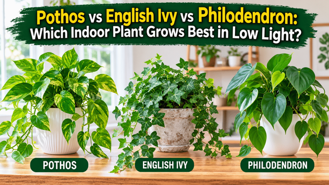 Pothos vs English Ivy vs Philodendron: Which Indoor Plant Grows Best in Low Light?