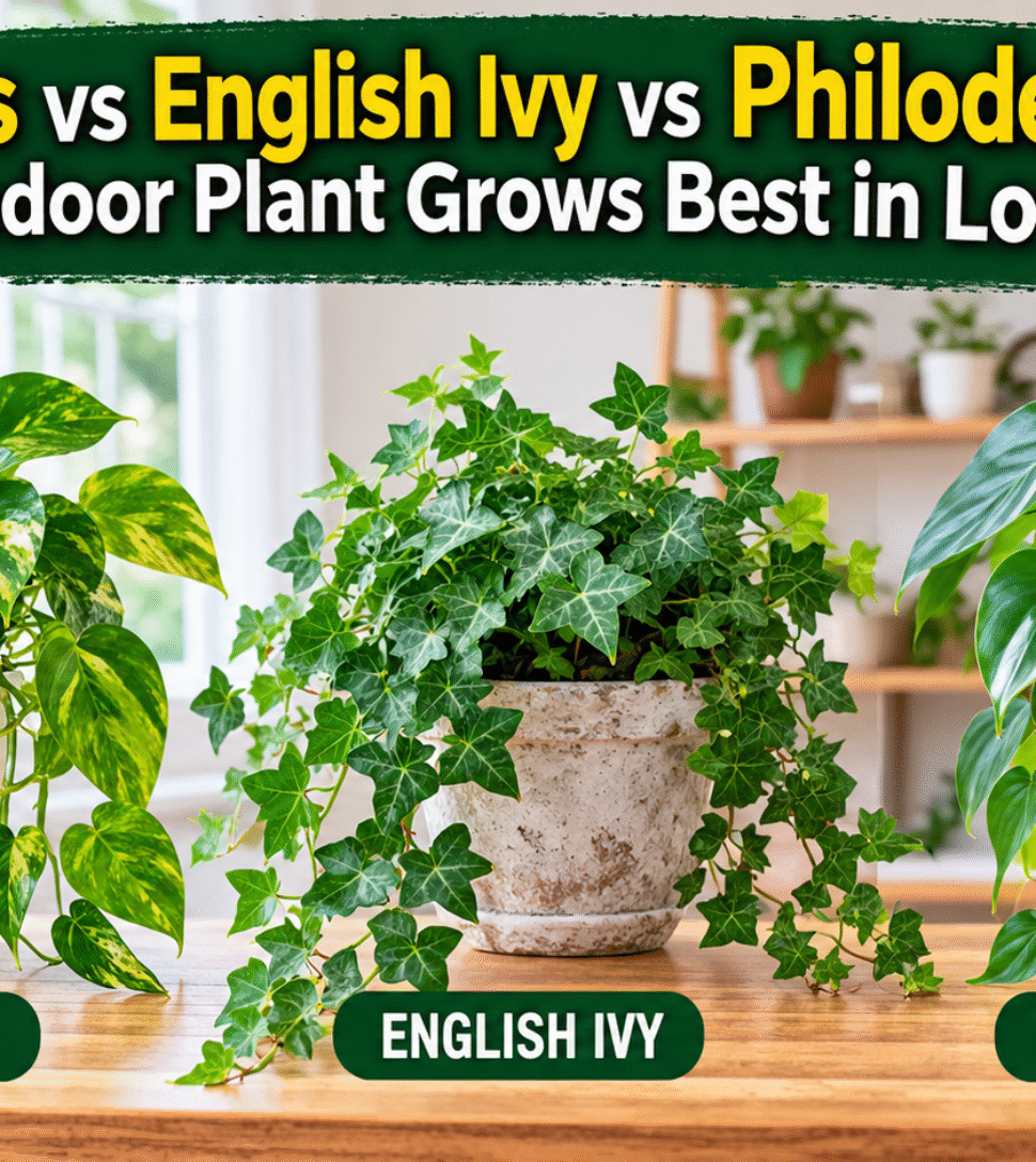 Pothos vs English Ivy vs Philodendron: Which Indoor Plant Grows Best in Low Light?